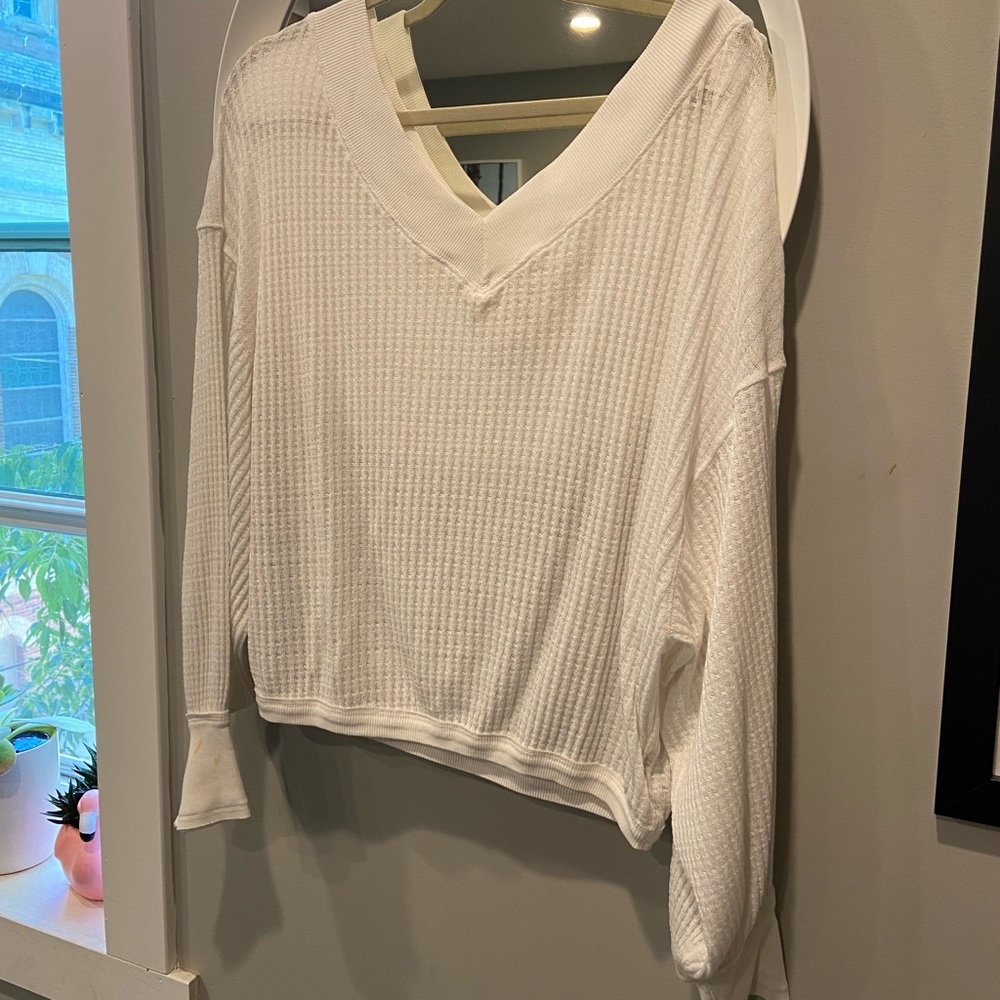 Free People waffle slouch shirt